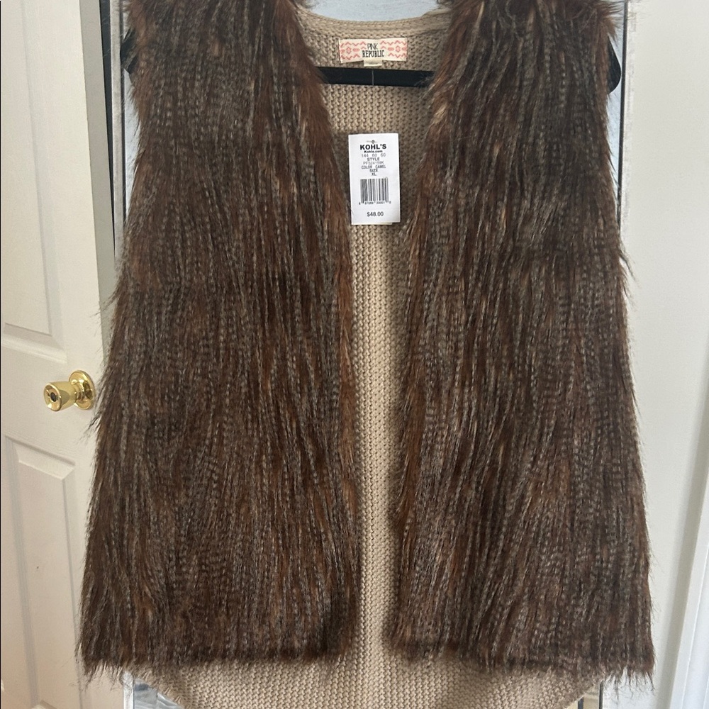 Kohl's Chocolate Faux Fur Vest